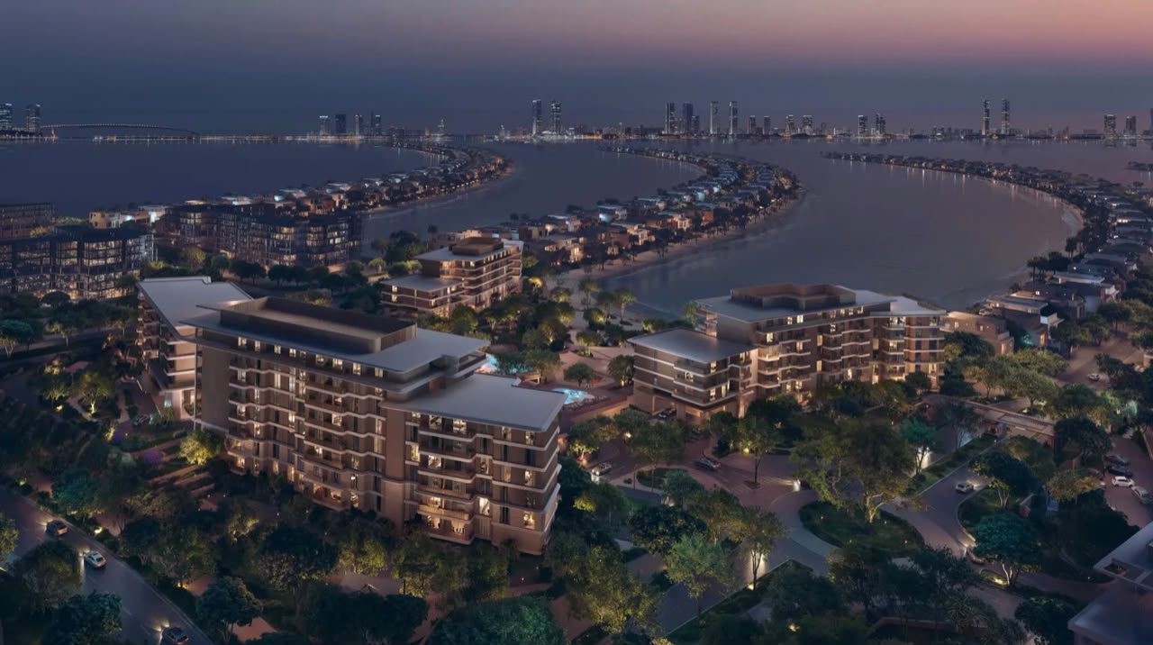 Palm Jebel Ali al anochecer