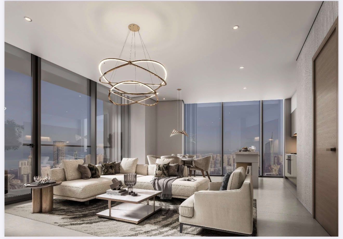 Sala con vista panorámica al skyline