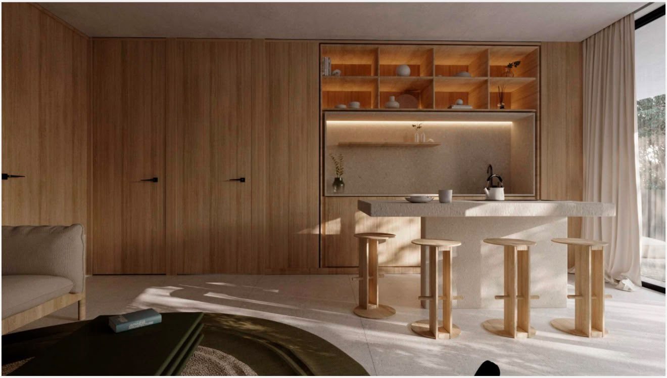 Cocina en madera con isla
